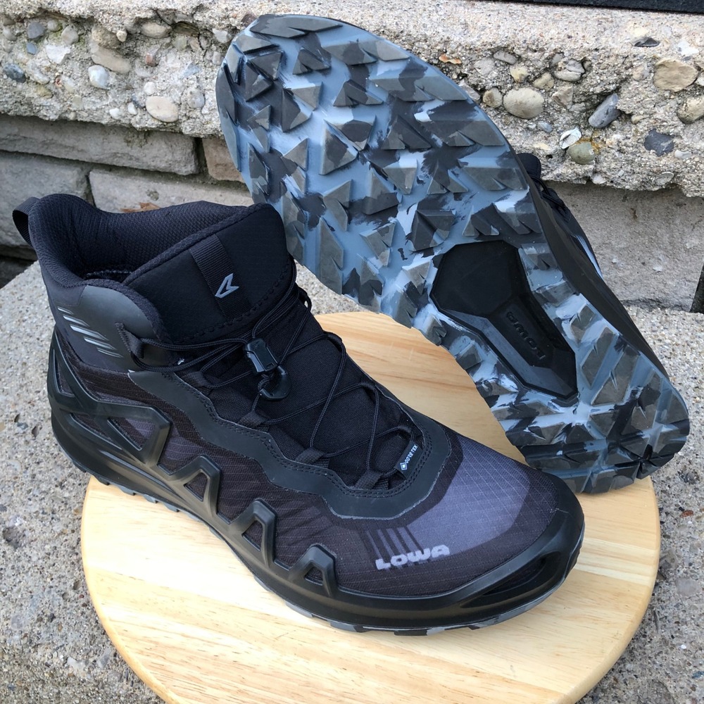 Lowa GoreTex Mid Hiking Boots Men 14 Merger GTX Black Tactical Waterproof 310430
